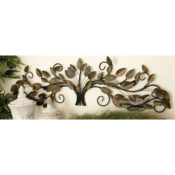 32 Deco 79 Nature-Themed Rectangular Wood and Metal Leaves Wall Decor Set of 3 32 and 32 H Polished Gold Finish 32 Deco 79 Nature-Themed Rectangular Wood and Metal Leaves Wall Decor Set of 3 32 and 32 H Polished Gold Finish
